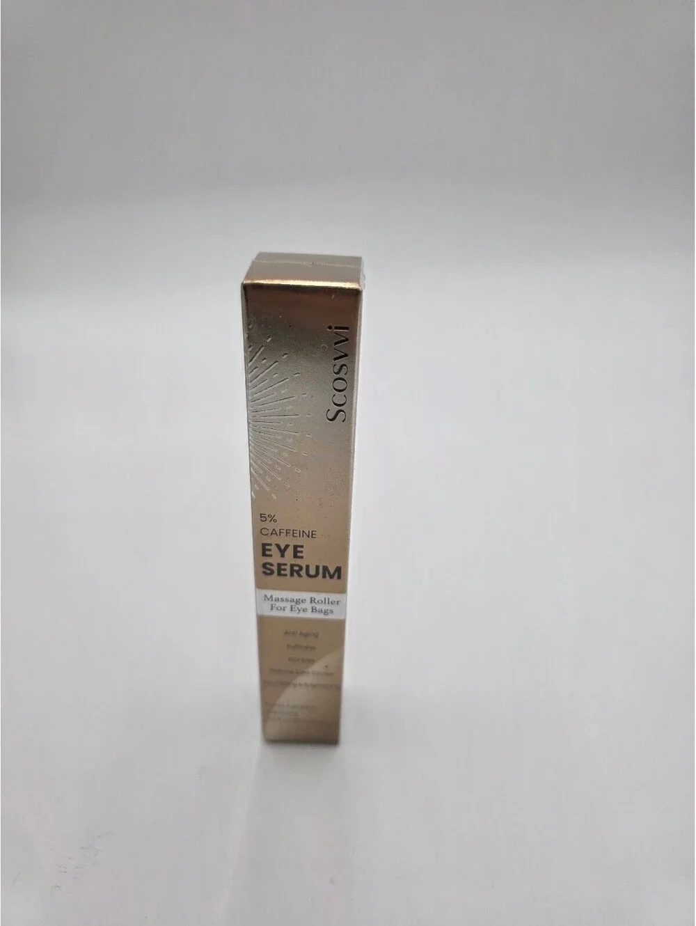 Scosvvi 5% Caffeine Eye Serum with Massage Roller for Eye Bags